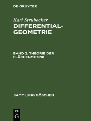 cover image of Theorie der Flächenmetrik